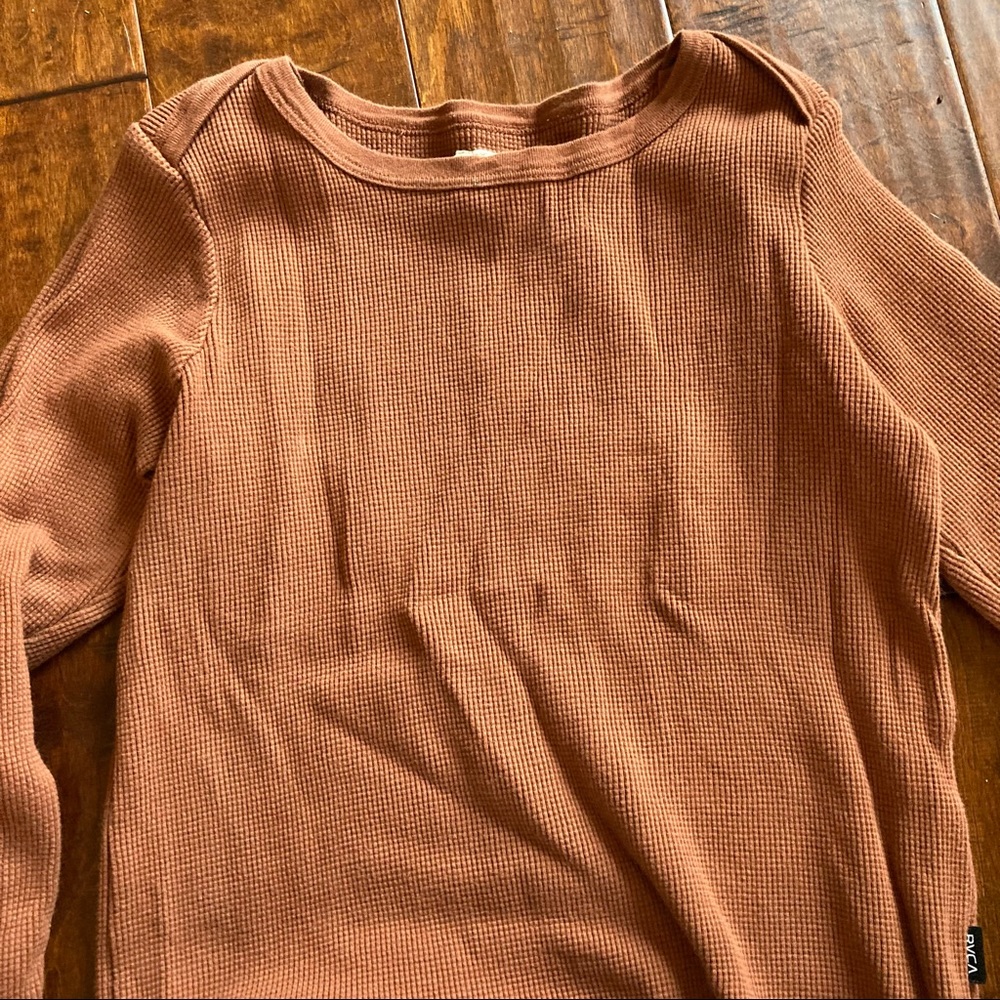 Orange/brown RVCA long sleeve shirt